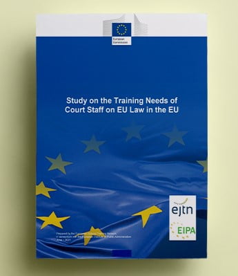 book cover of the 2021 Study on the Training Needs of Court Staff